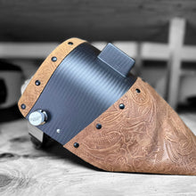 Load image into Gallery viewer, Carbon Fiber Welding Hood "Chopped Top and Bottom" with Premium Leather