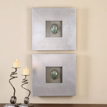 Load image into Gallery viewer, Abalone Shells Silver Wall Art, S/2
