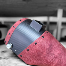 Load image into Gallery viewer, Carbon Fiber Welding Hood "Chopped Top and Bottom" with Premium Leather
